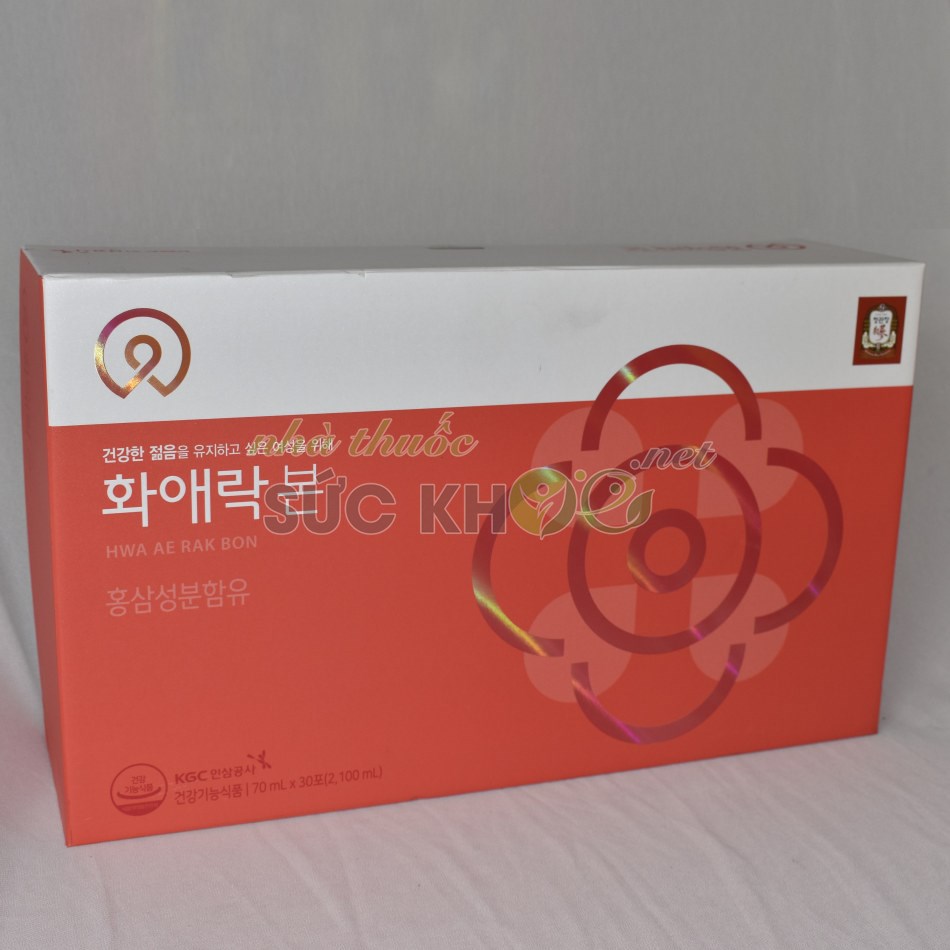 Nước hồng sâm Cheong Kwan Jang HWA AE RAK BON dành cho phụ nữ 70ml x 30 gói