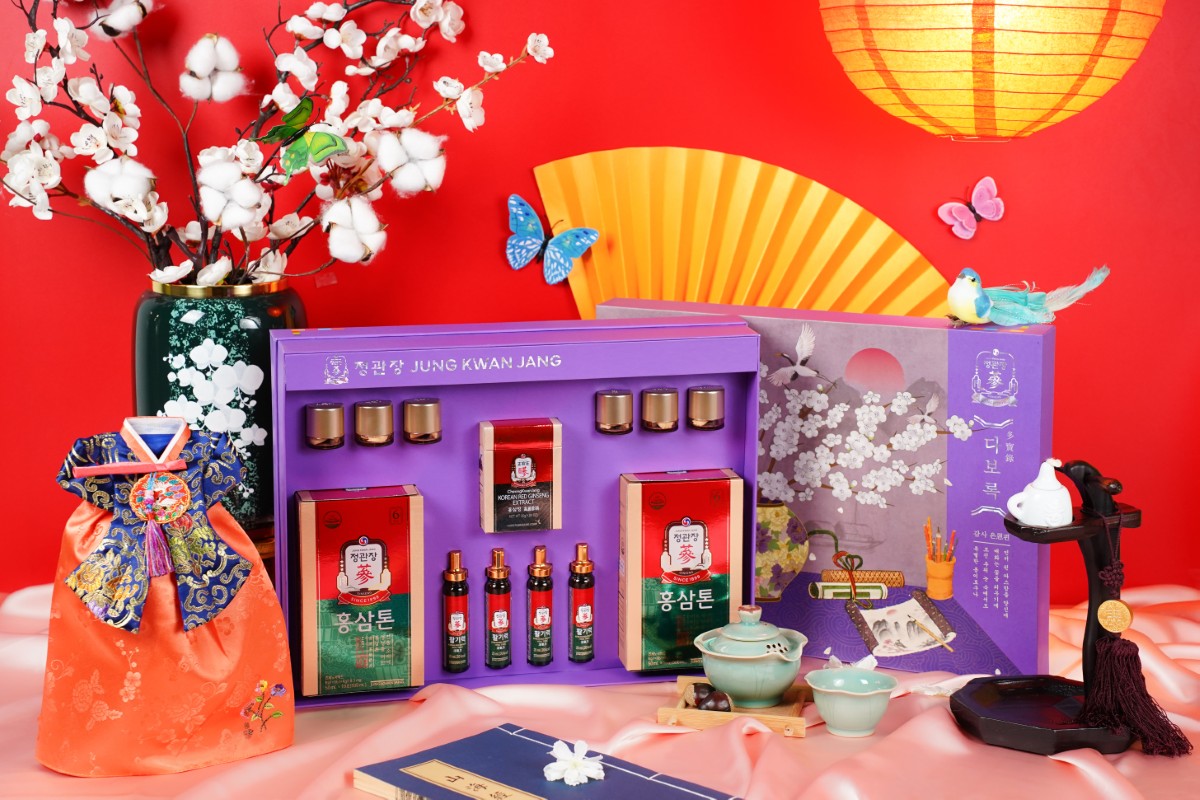 Set quà tết hồng sâm Giao Long Vân Vũ KGC Jung Kwan Jang sang trọng cao cấp