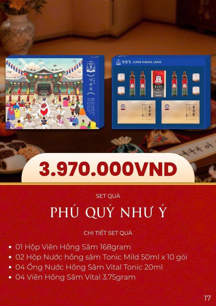 Hộp Quà Tết 2026 Phú Quý Như Ý KGC Jung Kwan Jang chính hãng cao cấp