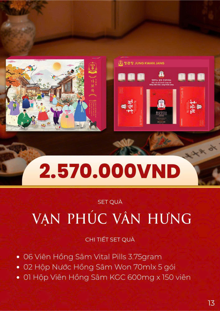Hộp Quà Tết 2026 Vạn Phúc Vân Hưng KGC Jung Kwan Jang chính hãng cao cấp