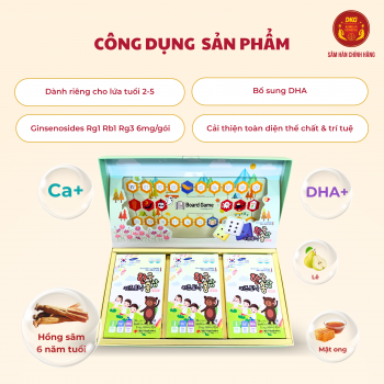 Nước hồng sâm trẻ em Daedong từ 6 - 13 tuổi Korean Red Ginseng Junior 20ml x 30 gói