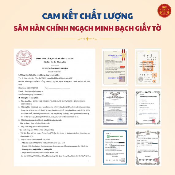 Nước hồng sâm Collagen Lựu Glutathione Daedong 10ml x 30 gói