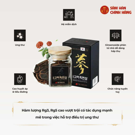 Hắc Sâm Khô Cắt Lát Daedong Korean Black Ginseng 75g