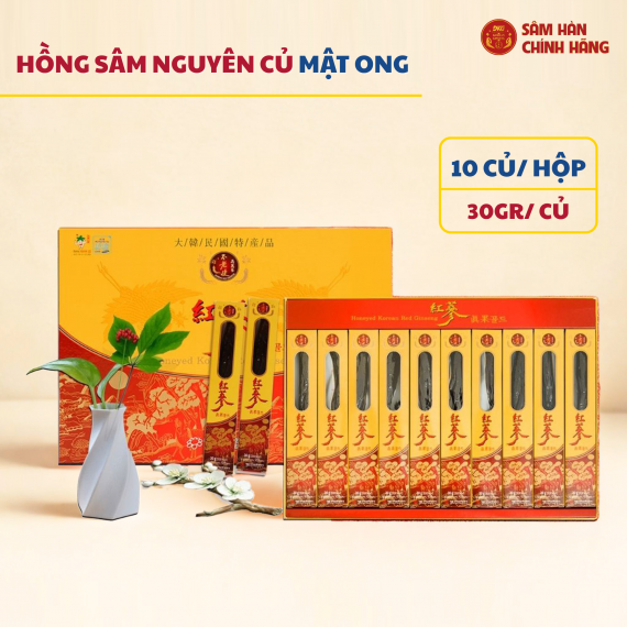 Hồng sâm củ tẩm mật ong Daedong Honeyed Korean Red Ginseng 30g x 10 củ