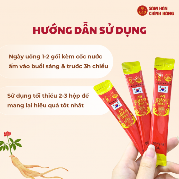 Nước hồng sâm Daedong Stick Daily 10g x 60 gói