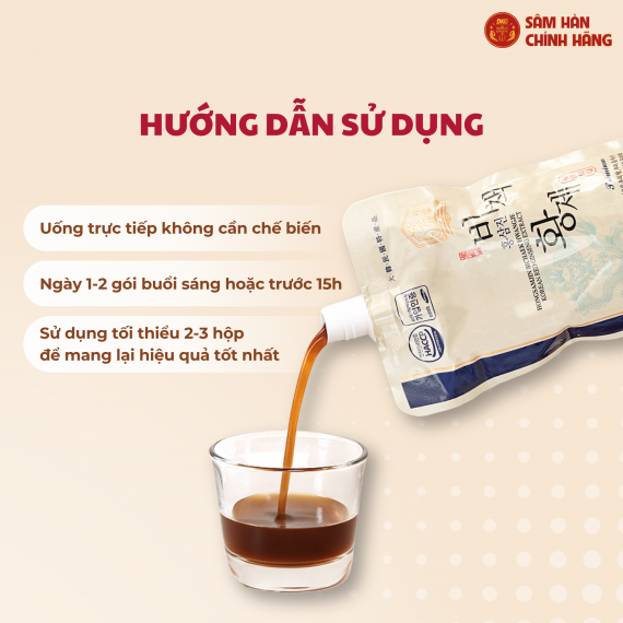 Nước hồng sâm Hoàng Đế Hongsamjin Bichaek Hwangje Daedong 120ml x 20 gói