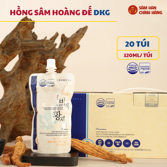 Nước hồng sâm Hoàng Đế Hongsamjin Bichaek Hwangje Daedong 120ml x 20 gói