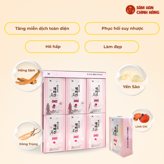 Nước yến sào hồng sâm Daedong Korean Red Ginseng Bird’s Nest 70ml x 30 gó