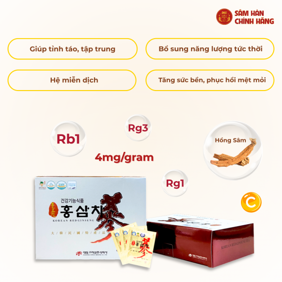 Trà hồng sâm Daedong Korean Red Ginseng Tea 3g x 50 gói